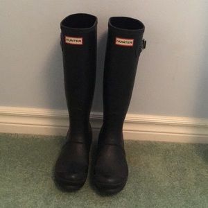 Matte Black Tall Hunter Boots